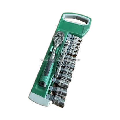 15pcs Durable Carbon Steel CR-V Multi-Tool Auto Repair Kit 1/4 Quick Ratchet Wrench Socket Set for Cars Boats Motorcycles Boxed