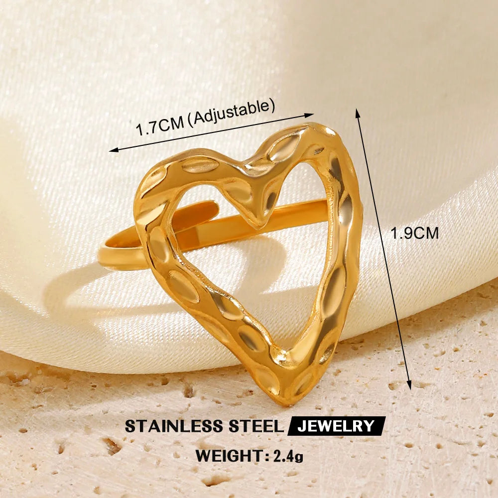 Custom Tarnish Free Fashion Jewelry Rings PVD Gold Plated Artistic Twine Band Stainless Steel Statement Rings for Women