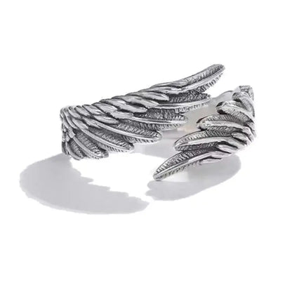 Europe and America Fashion Vintage Punk Men and Women Universal Gothic Angel and Devil Wings Alloy Ring