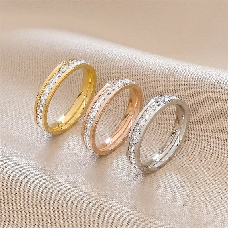 Wholesale Bulk Stainless Steel Jewelry 2024 Factory Luxury Custom Stainless Steel Ring Fashionable Jewelry Rings for Couples