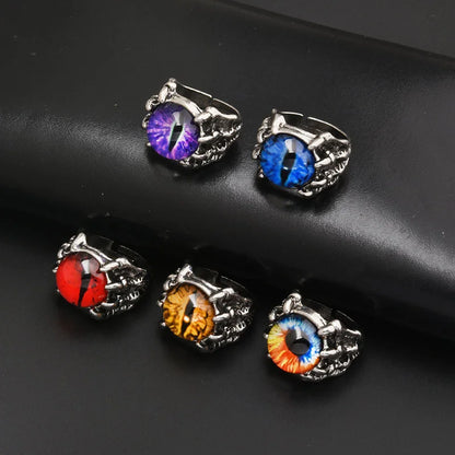 Creative Fashion Evil Eye Rings for Men Women Personality Male Punk 4 Colors Ring Jewelry Men's Bar Night Club Accessories Gifts