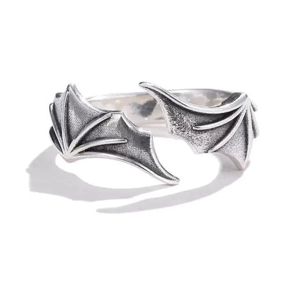 Europe and America Fashion Vintage Punk Men and Women Universal Gothic Angel and Devil Wings Alloy Ring