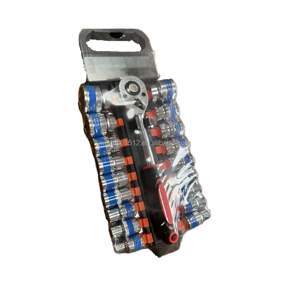 19pcs CR-V Socket Screwdriver Set Marine Car Repair Kit Carry Box Combination Wrenches Manual Industrial Electrical Lightweight