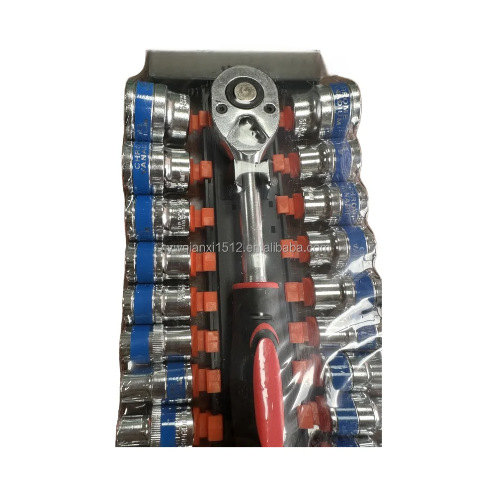 19pcs CR-V Socket Screwdriver Set Marine Car Repair Kit Carry Box Combination Wrenches Manual Industrial Electrical Lightweight