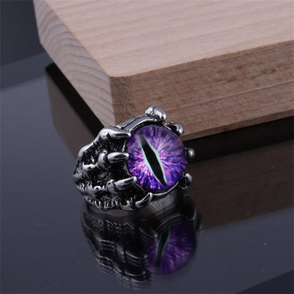 Creative Fashion Evil Eye Rings for Men Women Personality Male Punk 4 Colors Ring Jewelry Men's Bar Night Club Accessories Gifts