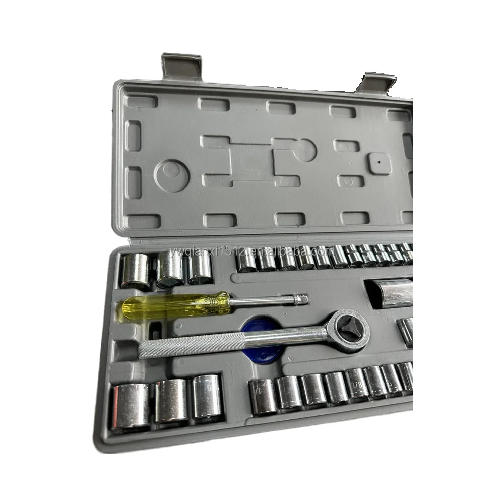 Portable 40pcs Socket Wrench Set Durable Mechanical Kit Cars/Bicycles Emergency Repair Tool Portable Toolbox Hand-Power OEM