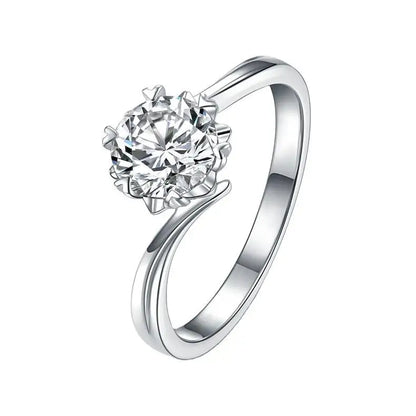 Private Label 925 Sterling Silver Rings GRA 1CT Moissanite Wedding Engagement Diamond White Gold Ring