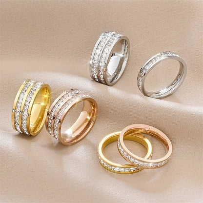 Wholesale Bulk Stainless Steel Jewelry 2024 Factory Luxury Custom Stainless Steel Ring Fashionable Jewelry Rings for Couples