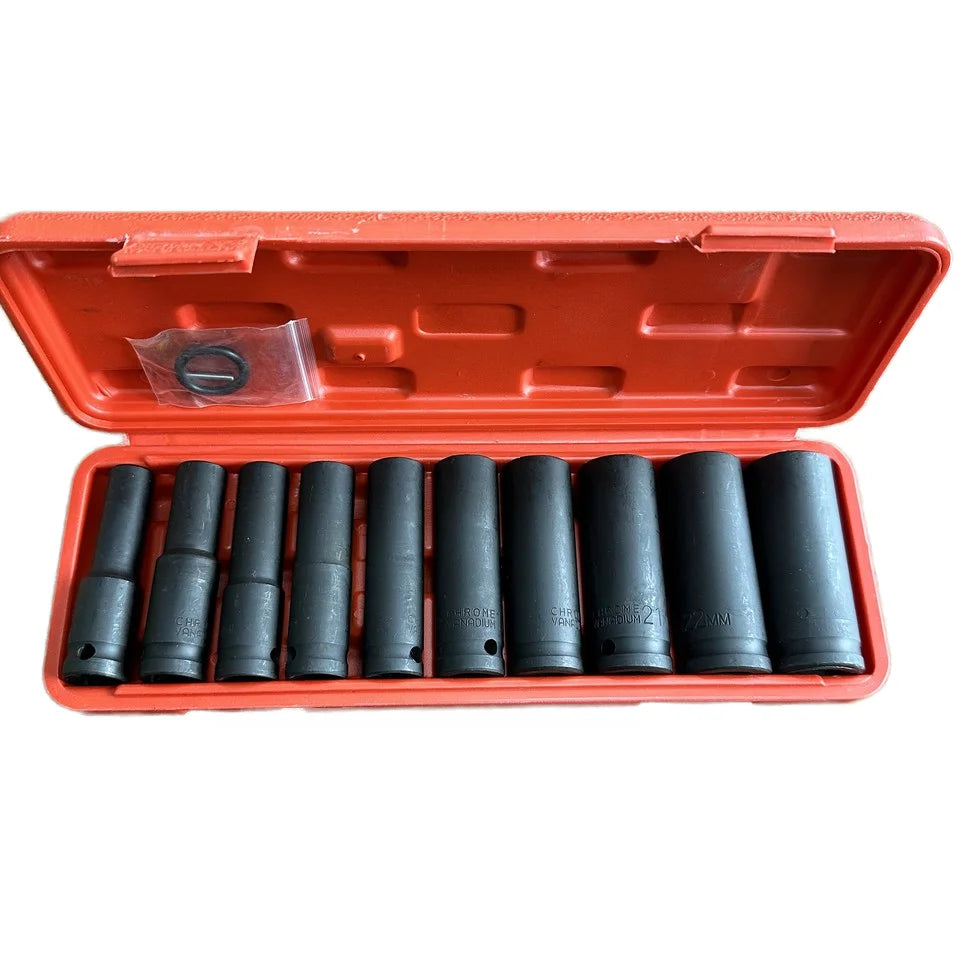 High Quality 10pcs Phosphating Impact Socket Set Deep Drive Design Hard-to-Reach Areas Carbon Steel Hand OEM Box Convenient