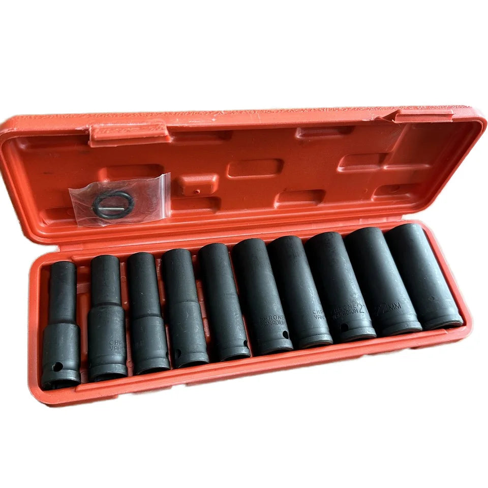 High Quality 10pcs Phosphating Impact Socket Set Deep Drive Design Hard-to-Reach Areas Carbon Steel Hand OEM Box Convenient