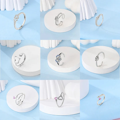 MULA 925 Sterling Silver Heart Love Ring Unique Design Fine Jewelry for Wedding Engagement Anniversary Party Zircon Stone Gift