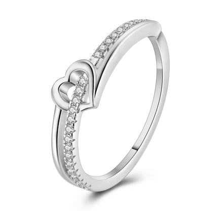 MULA 925 Sterling Silver Heart Love Ring Unique Design Fine Jewelry for Wedding Engagement Anniversary Party Zircon Stone Gift