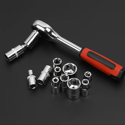 53-Piece Multifunctional Ratchet Socket Wrench Tool Kit Customizable OEM Hard Case Box Packaging Car Motorcycles Bicycles Repair