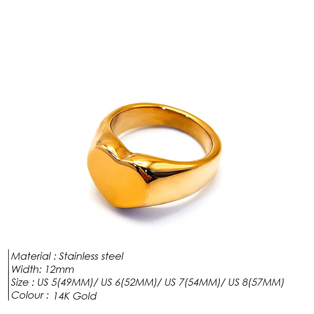 New Fashion Trendy Jewelry Rings for Women 18k Gold Plated Gold Silver Love Heart  Rings Stainless Steel