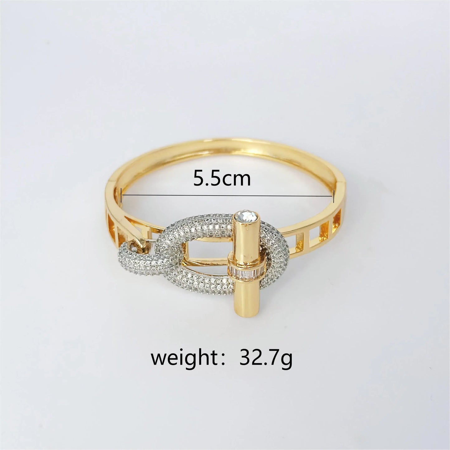 New Design OT Buckle Full Zircon Diamond Fashion Finger Rings 18K Gold 925 Silver Plated Jewelry Bracelet Rings Set Women Luxury