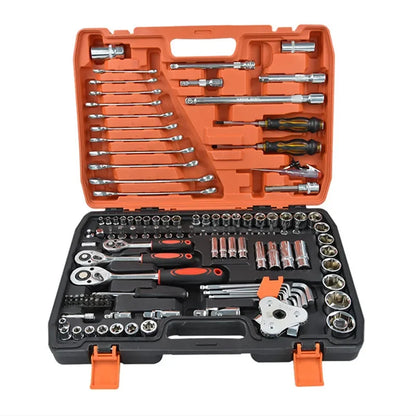 121 Pieces General Household Hand Tool Kit Plastic Toolbox Storage Case Auto Repair Tool Set Hard Case Box Other Hand Tools