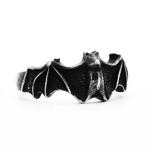 SS8-1045R 316L Stainless Steel Cool Bat Finger Rings for Women Biker Punk Party Jewelry Unique Halloween Gift