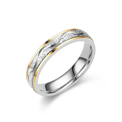 High Quality Stainless Steel Engagement Ring Simple Luxury Crystal Diamond Wedding Jewelry Couples Resizable Cut Diamond Shape