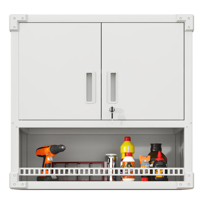 71" Metal Garage Storage Cabinet with Wheels - Heavy-Duty Tool Storage Cabinet for Home, Office, School, and Garage Organization, Black/Gray