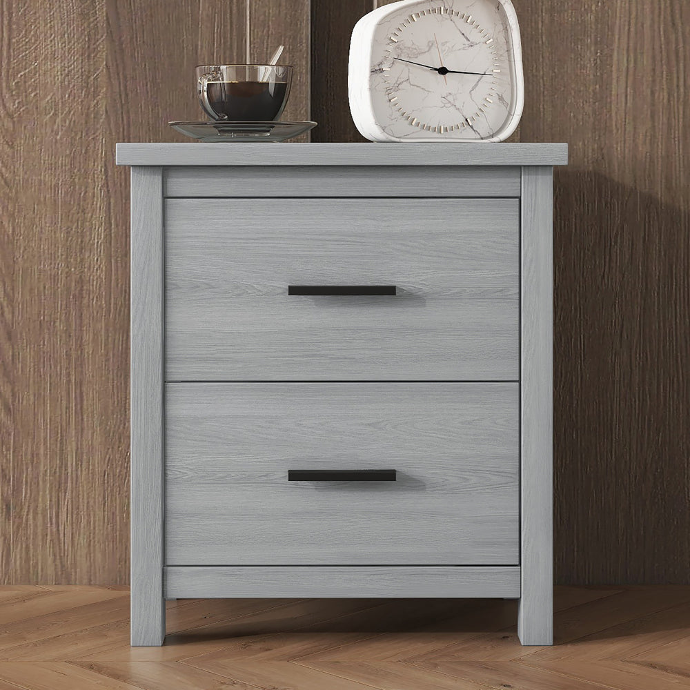 Retro American Country Style Wooden Dresser with 5 Drawer, Storage Cabinet for Bedroom, Light Gray
