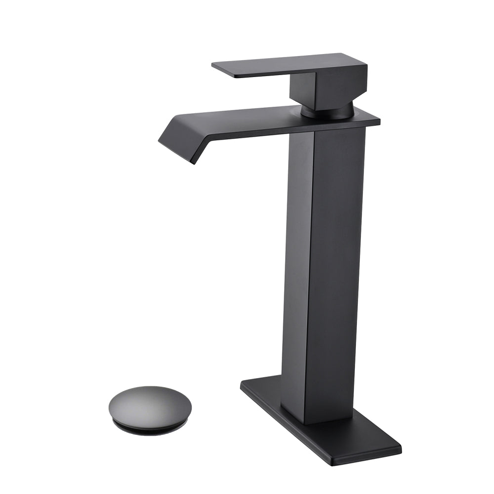 Waterfall Spout Bathroom Faucet,Single Handle Bathroom Vanity Sink Faucet