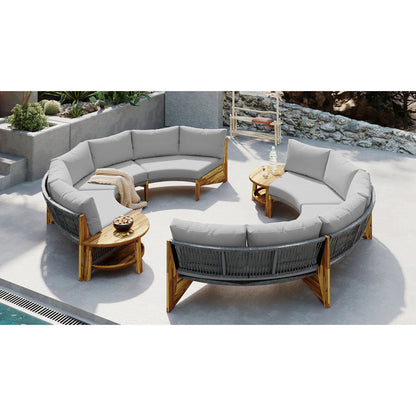 U_STYLE 6 - Person Outdoor Seating Group with Cushions and A Coffee Table(old sku:WY000379AAE)