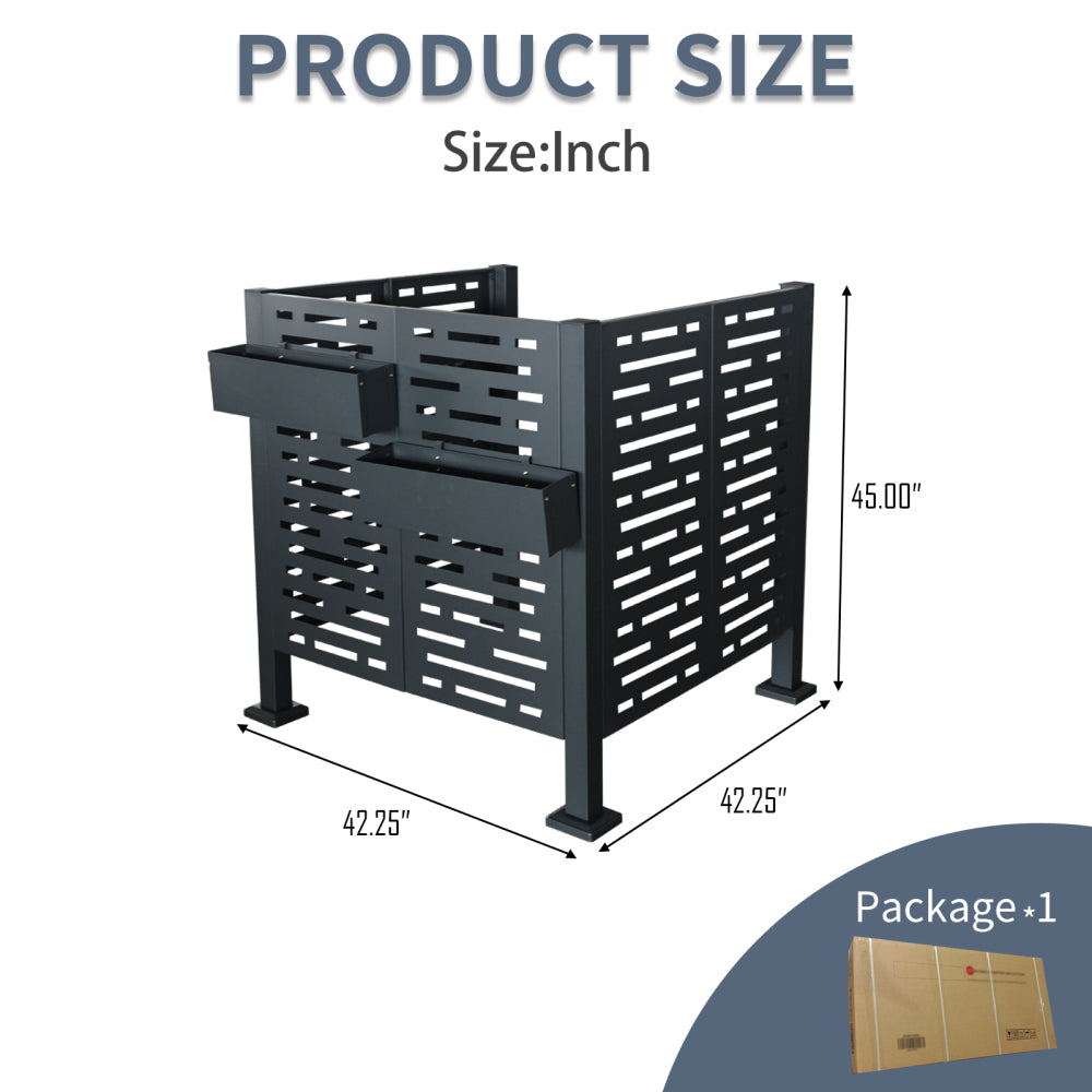 3.5 x3.5 FT Air Conditioner Fence for Outdoor Units, Metal Privacy Fence Cover, Perfect to Conceal Air Conditioning Units (W540133742)