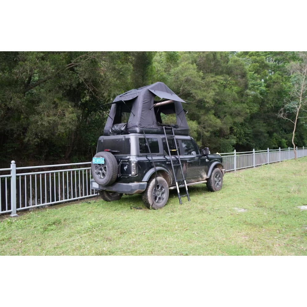Foldable 2-3 People Amphibious Inflatable Car Roof Top Tent for camping Outdoor Glamping Camping Tent for SUV,Truck and Universal Auto Self-Driving Touring(Without Ladder, Black )