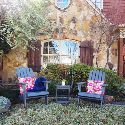 HIPS Folding Adirondack Chair, Ultra Durable Weather Resistant Design, Real Wood Look, Easy Folding with No Pins Needed, 300 lb Capacity, Black