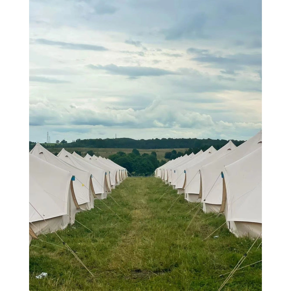 SAM&HAIBEI Canvas Tent Bell Tent Glamping, 4 Seasons Yurt Tent for Camping, 4M/5M Cotton Canvas Tent for Family Camping, Outdoor Hunting, or Party (13ft-16.5ft). Durable, Spacious, and Versatile.