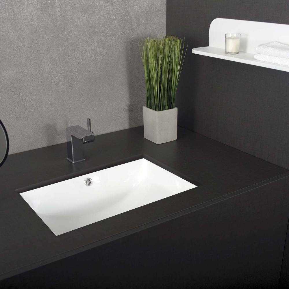 DAX  Ceramic Square Single Bowl Undermount Bathroom Basin