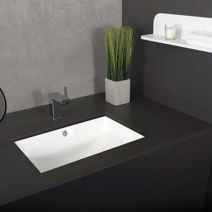 DAX  Ceramic Square Single Bowl Undermount Bathroom Basin