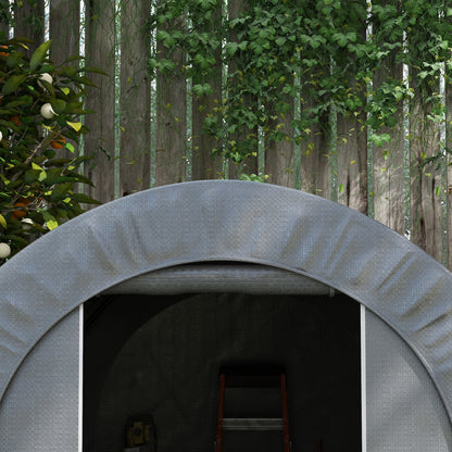 Outsunny 6' x 8' Garden Storage Tent, Heavy Duty Outdoor Shed, Waterproof Portable Shed Storage Shelter with Galvanized Metal Frame for Bike, Motorcycle, Garden Tools, Gray