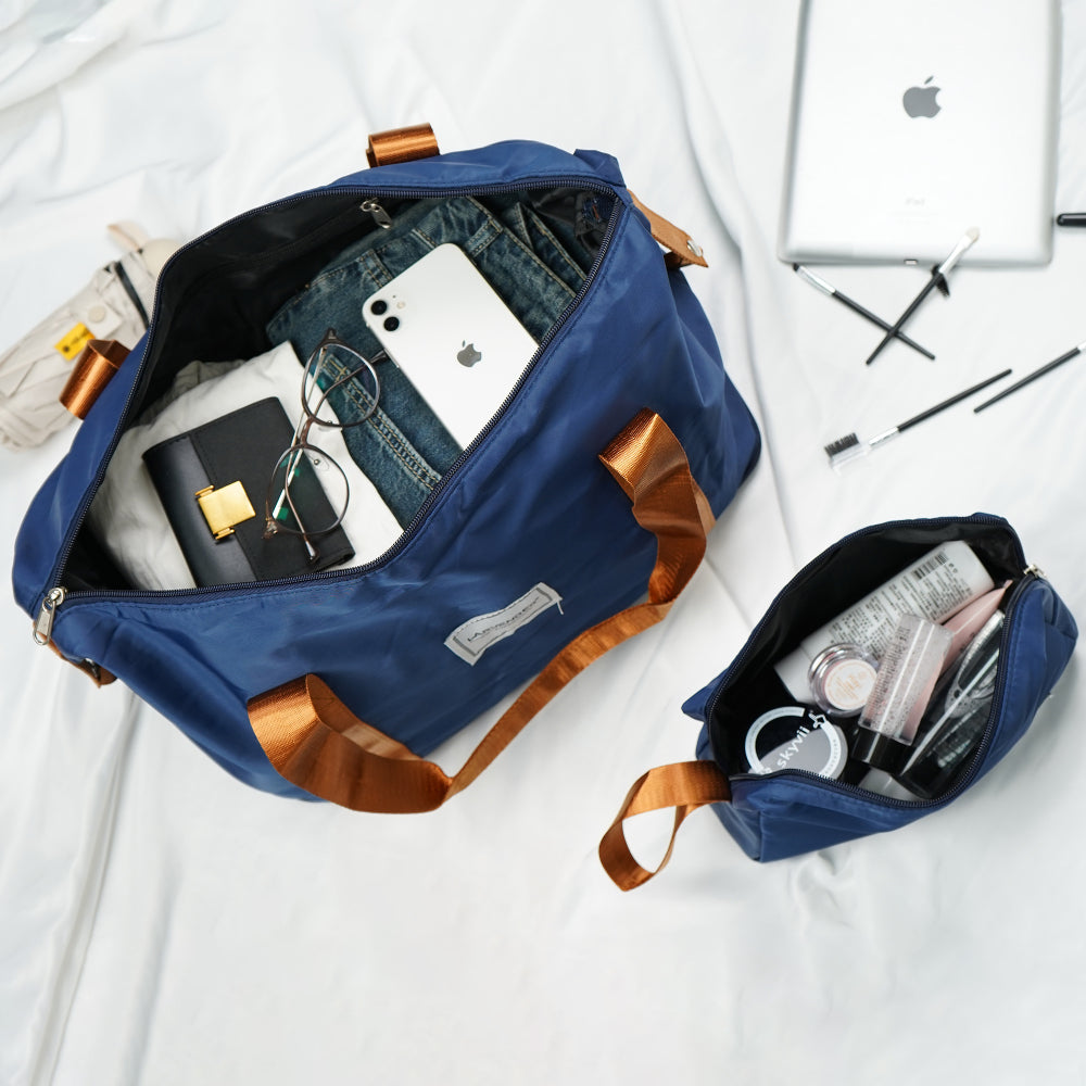 ABS Luggage Sets 6 Pieces, Expandable Suitcase Sets with Duffel Bags, Blue