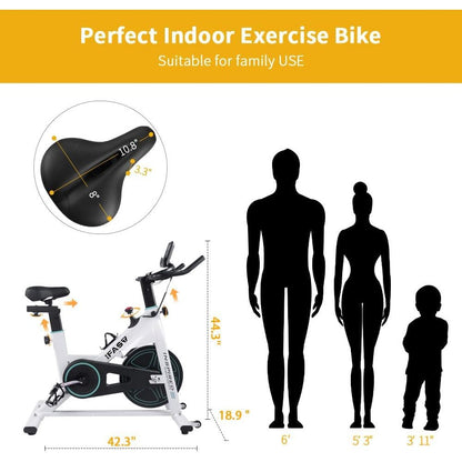 Stationary Bikes for Home Spin Indoor Exercise Bike with LCD Monitor and Comfortable Seat Cushion for Home Gym Cardio Fitness Training