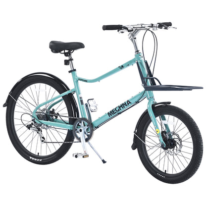 7 Speed, Aluminum Alloy Frame, Multiple Colors 26 Inch Bike,Cargo Bike for Women and Men
