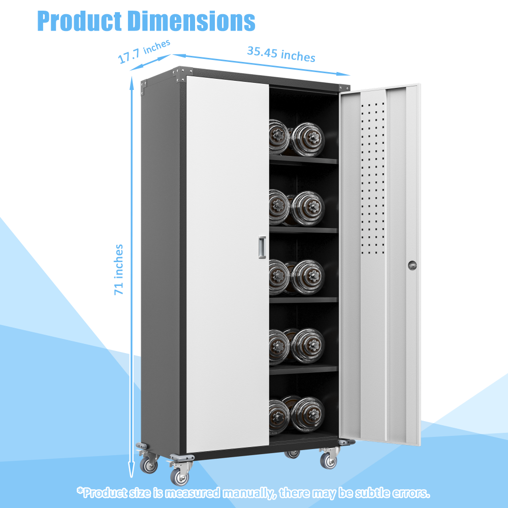 Garage Storage Cabinets with Locking Doors and 4 Adjustable Shelves