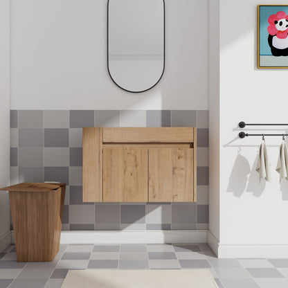 30 Inch Bathroom Vanity With Open Shelf, KD-PACKING-(Only Vanity, Without Basin)