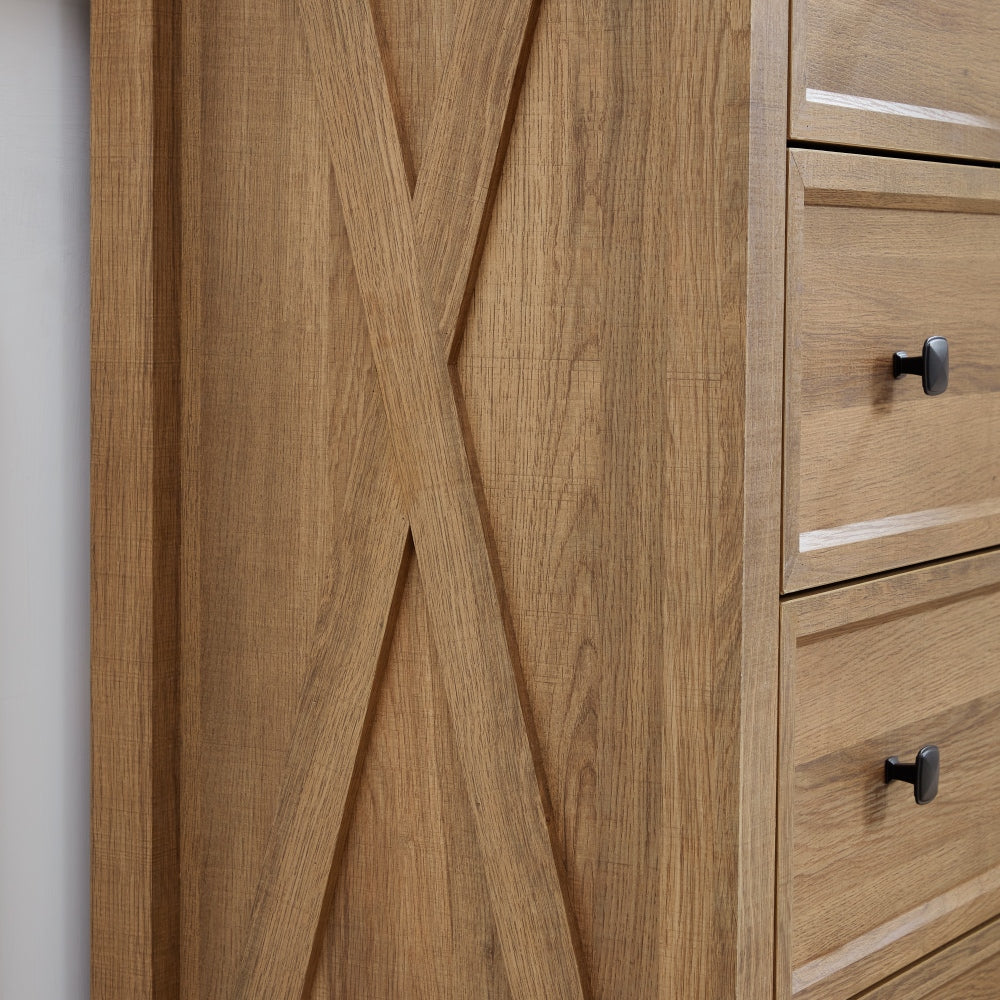 6 Drawer Dresser,6 Drawers cabinet Tall Chest of Drawers Closet Organizers  Storage Clothes, cabinet of 6 drawers Living Room, OAK, 31.50''L*15.75W''*47.64''H