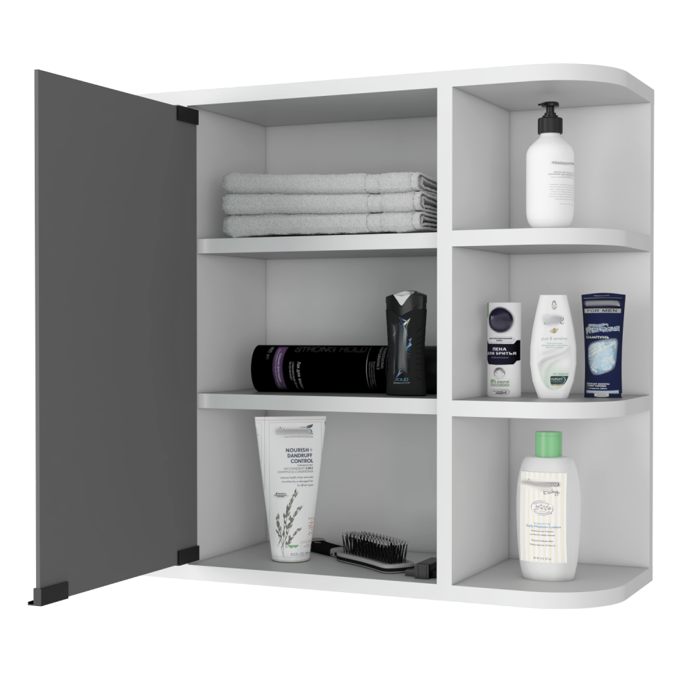 Valdez Medicine Cabinet With Six Shelves, Mirror Cabinet