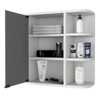 Valdez Medicine Cabinet With Six Shelves, Mirror Cabinet