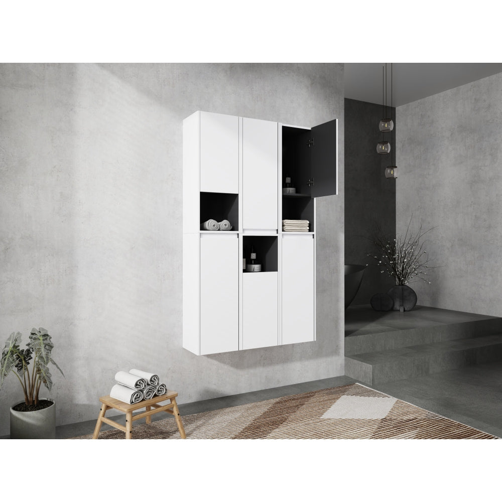 12" Bathroom Side Cabinet, 2-Soft Close Doors, Float Mounting Design, 12*2(KD-Packing)