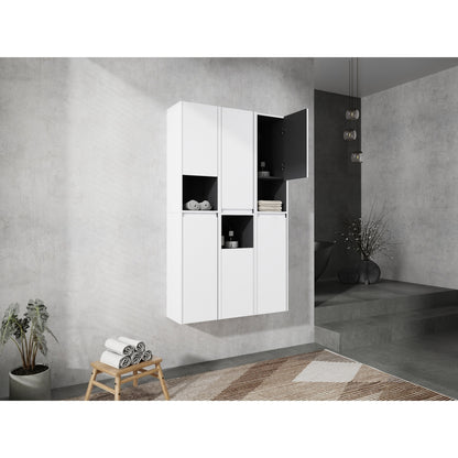 12" Bathroom Side Cabinet, 2-Soft Close Doors, Float Mounting Design, 12*2(KD-Packing)