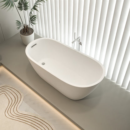 67"Special-shaped Freestanding Slipper Bathtub: Gloss White Finish, Chrome Overflow & Pop-Up Drain, cUPC Certified