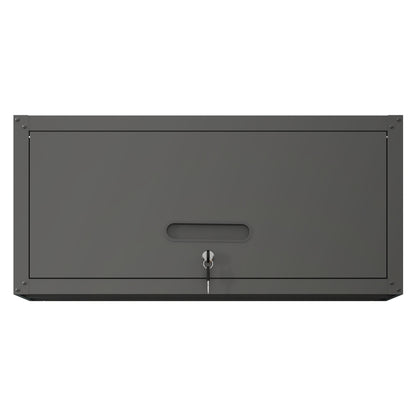 Metal Wall-Mounted Tool Storage Cabinet with Locking Door and 1 Shelf 1 Opened Drawer for Garage Warehouse,Office,Assembly Required