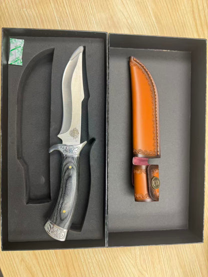 TerrainX Fixed Blade Hunting Knife and Leather Sheath