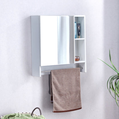 Bathroom Mirror Cabinet Wall Mounted,Medicine Cabinet, Over The Toilet Storage Cabinet with Shelves and Towel Rack