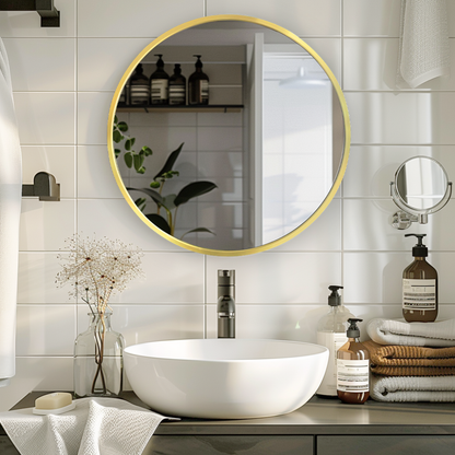 31x21 inch Oval Black Metal Framed Wall mount Bathroom Medicine Cabinet with Mirror