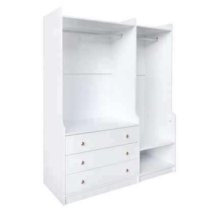 Open Wooden Wardrobe Storage for Bedroom, White