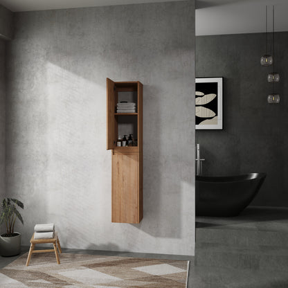 12" Bathroom Side Cabinet, 2-Soft Close Doors, Float Mounting Design, 12*2(KD-Packing)